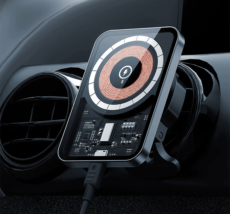 支架！固定稳固方便放取自由旋转15W快充不朽情缘mg网址「磁吸+无线充」车载手机(图2)